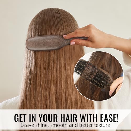 BESTOOL Hair Brush,Boar Bristle Hair Brushes for Women Men and Kids Slick Back Hair Brush for Smoothing Styling Detangling Enhance Shine and Texture Also Makes a Great Beard Brush