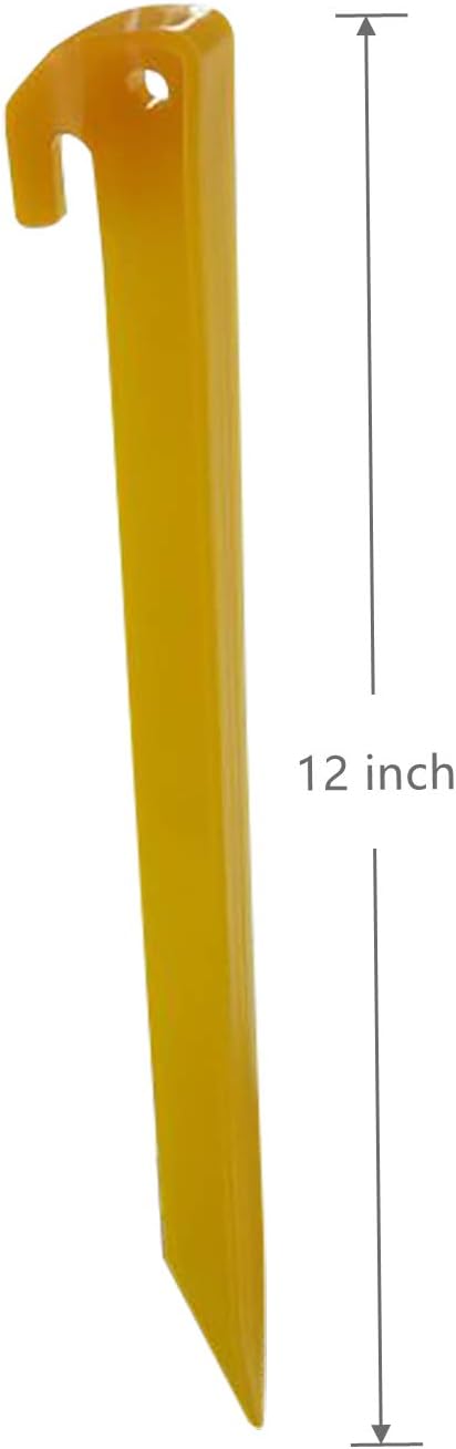 MUDOR 12 Inch Plastic Tent Stakes -12 pcs Heavy Duty and Durable Tent Pegs Spike Hook for Campings Outdoor Sand Beach, Sturdy Canopy Stakes Accessories, Garden Lawn Stakes