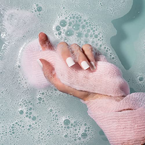 EcoTools Bath Cloth, Exfoliating Washcloth For Shower & Bath, Expands Up To 3 Feet, Remove Dry Skin, Body Scrubber For Exfoliation & Deep Cleansing, Eco Friendly & Cruelty-Free, Pink, Pack of 6