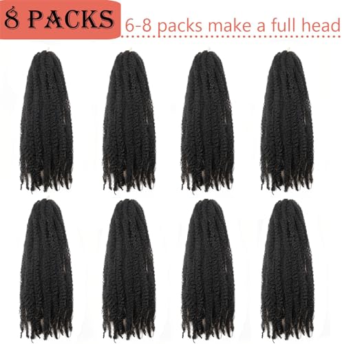 8 Packs Marley Twist Braiding Hair 24 Inches MarleyTwist Hair Long Cuban Twist Hair Marley Afro Kinky Curly Twist Faux Locs Crochet Hair Synthetic Marley Hair Extensions