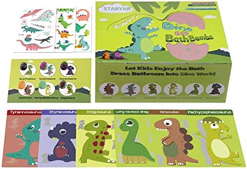 Bath Bombs for Kids with Surprise Toys Inside - XXL Dinosaur Eggs Bath Bomb Gift, Kid Safe Spa Bath Fizz Balls Kit, Dinosaur Toys for Boys Girls 3 4 5 6 7 Year, Birthday Gifts for Kids