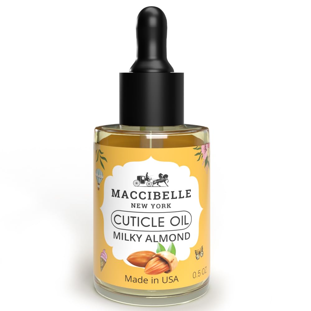 Maccibelle Cuticle Oil Almond Oil 0.5 Oz - Heals Dry Cracked Cuticles (Milky Almond 0.5 Fl Oz)