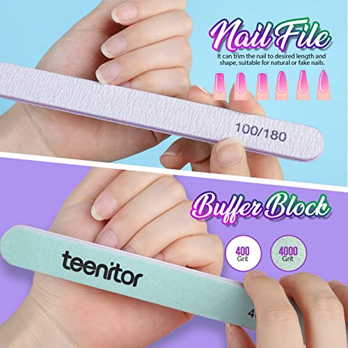 Teenitor Clear Stiletto Nail Tips Full Cover, Long Stiletto Nails Tips For Acrylic Nails, 600 Pcs Almond Stiletto Shape Fake Nails Tips With Glue, Acrylic Nail Clipper, Nail Stand Clear Glue On Nails