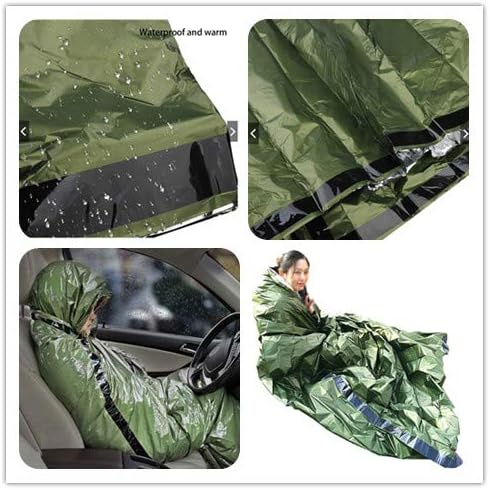 2-Person Emergency Sleeping Bag, Ultra Lightweight Waterproof Thermal Bivy Sack Cover, XL Emergency Shelter Survival Kit for Hiking Outdoor Camping …