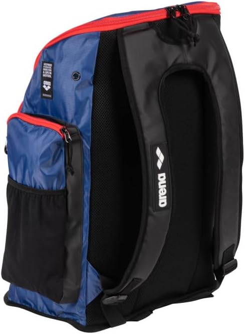 ARENA Spiky III Backpack 45 Swimming Athlete Sports Gym Rucksack Large Training Gear Equipment Swim Bag for Men and Women, 45 Liters, Navy/Red/White