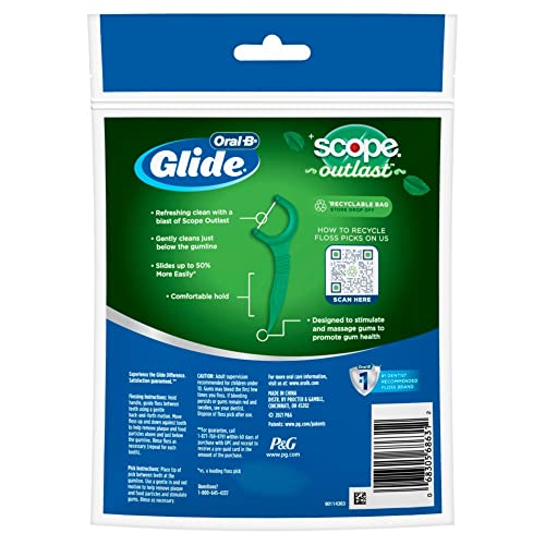 Oral-B Complete Glide Floss Picks, Scope Outlast, 75-ct (Pack of 2)