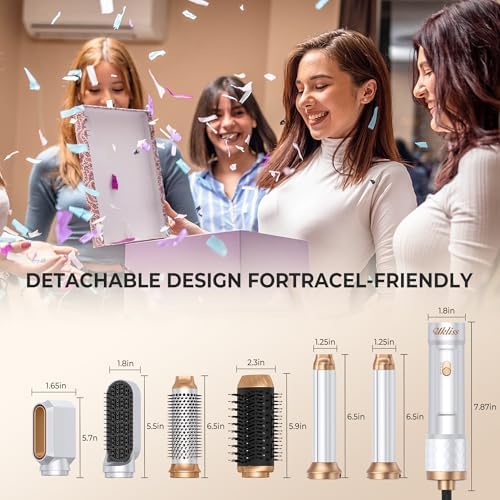 6 in 1 Hair Dryer Brush，Blow Dryer Brush Ionic Hair Dryer，Multi Hair Styler for Fast Drying Styling Curling Straightening Volumizing，Hair Curler Hair Straightener Styler Autowrap Air Styler