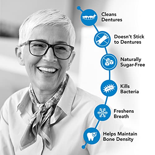 Active Denture Chewing Gum – Sugar-Free, Xylitol Chewing Gum for Dentures & Tooth Implants – No Stick – Freshens Breath – Gum for Dental Health – 2-Pack, 40 pcs