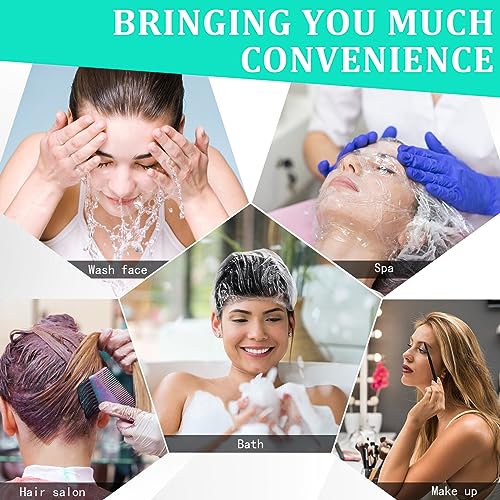 NICEMOVIC 1000PCS Disposable Shower Caps Bulk, Waterproof Thick Plastic Clear Shower Hair Cap For Women Men, Elastic Hair Processing Caps for Treatment, Spa, Hair Solon, Travel, Hotel and Home Use