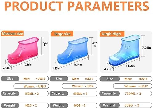 Movable Foot Soaker, Portable Feet Soaking Tub Massage Foot Bath Shoes, Bath Massager Basin Pedicure Feet Spa Shoes for Thermal Massage to Promote Blood Circulation (Large, Red)