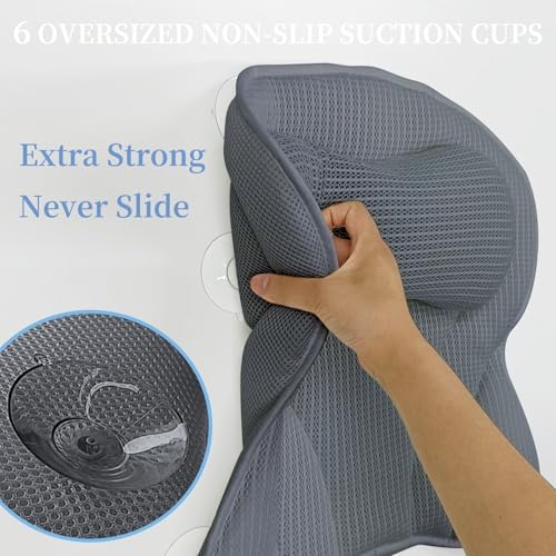 Bath Pillows for Head and Neck Support, Soft 5D Air Mesh Bath Tub Pillow with 6 Non Slip Suction Cups, Luxury Bathtub Pillows, Bathtub Accessories for Women and Men