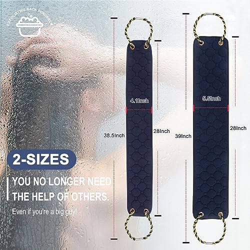 Exfoliating Back Scrubber with Handles, 39 Inch Double-Sided Back Exfoliator Body Scrub Towel, Exfoliating Washcloth Bath Tool for Use in Shower, Back Washer to Deep Clean Your Skin for Men & Women