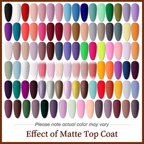 JODSONE 100 PCS (5 ml each) Gel Nail Polish Kit No Wipe Soak off Base Coat and Matte Glossy Top Coat Gel Polish Collections Gifts for Manicure Lovers
