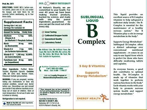 Nature's Bounty Vitamin B Complex sublingual Liquid, 2 Oz (Pack of 2)