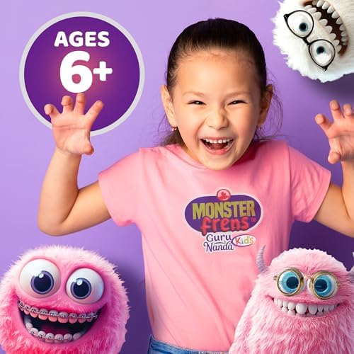 GuruNanda Kids Water Dental Flosser - 4 Flossing Modes, 4 Nozzles, 2-Min Smart Timer, Ages 6+, Monster Frens Theme, Portable Oral Care for Kids