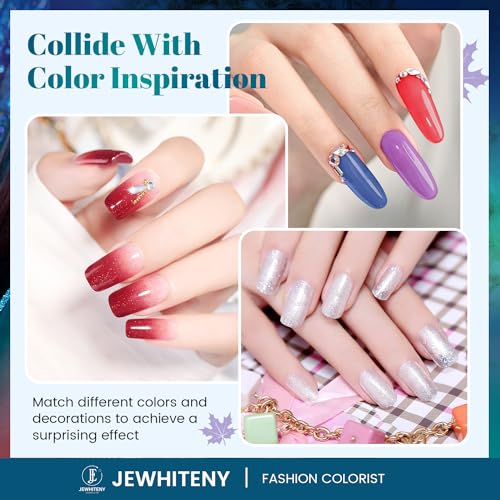 JEWHITENY 14 Colors Poly Nail Gel Kit With U V Lamp Poly Nail Extension Gel All-in-one Kit Builder Strengthen Art Starter DIY At Home Gifts For Women