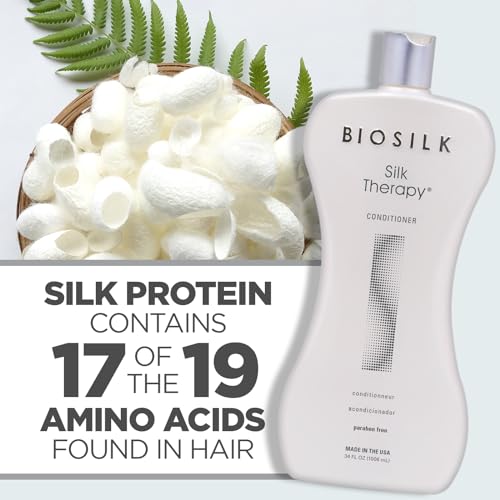 BioSilk Silk Therapy Conditioner, Moisturizes & Conditions Hair For Incredible Shine, Sulfate, Paraben, & Cruelty-Free, 34 Oz