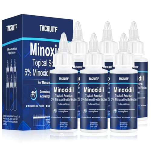 6 Packs, 5% Minoxidil with Biotin, Hair Growth Treatment, Minoxidil Hair and Beard Growth Oil, Minoxidil for Men and Women, Supports Thicker and Fuller Hair & Beard (12 fl oz, 6 Month Supply)