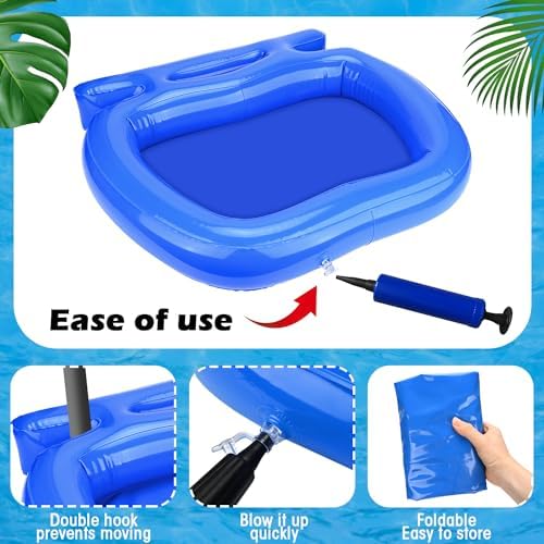 2Pack Pool Foot Bath,Inflatable Foot Soaking Bath Basin for Pool Entry Ladder,Pool Foot Wash Bath Tub for Swimming Pool Clean Feet, In Ground Above Ground Swimming Pools,Hot Tub Spa-Blue