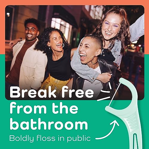 Plackers Micro Mint Dental Flossers, Fold-Out Toothpick, Super Tuffloss, Easy Storage with Sure-Zip Seal, Fresh Mint Flavor, 150 Count (Pack of 4)