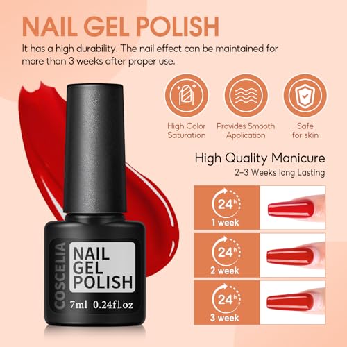 COSCELIA 66pcs Gel Nail Polish Kit with U V light and Drill Starter Kit 35 Colors Summer Gel Polish Set 5pcs Top Base Coat Nail Art Supplies French Gel Manicure Kit Gifts for Women DIY at Home
