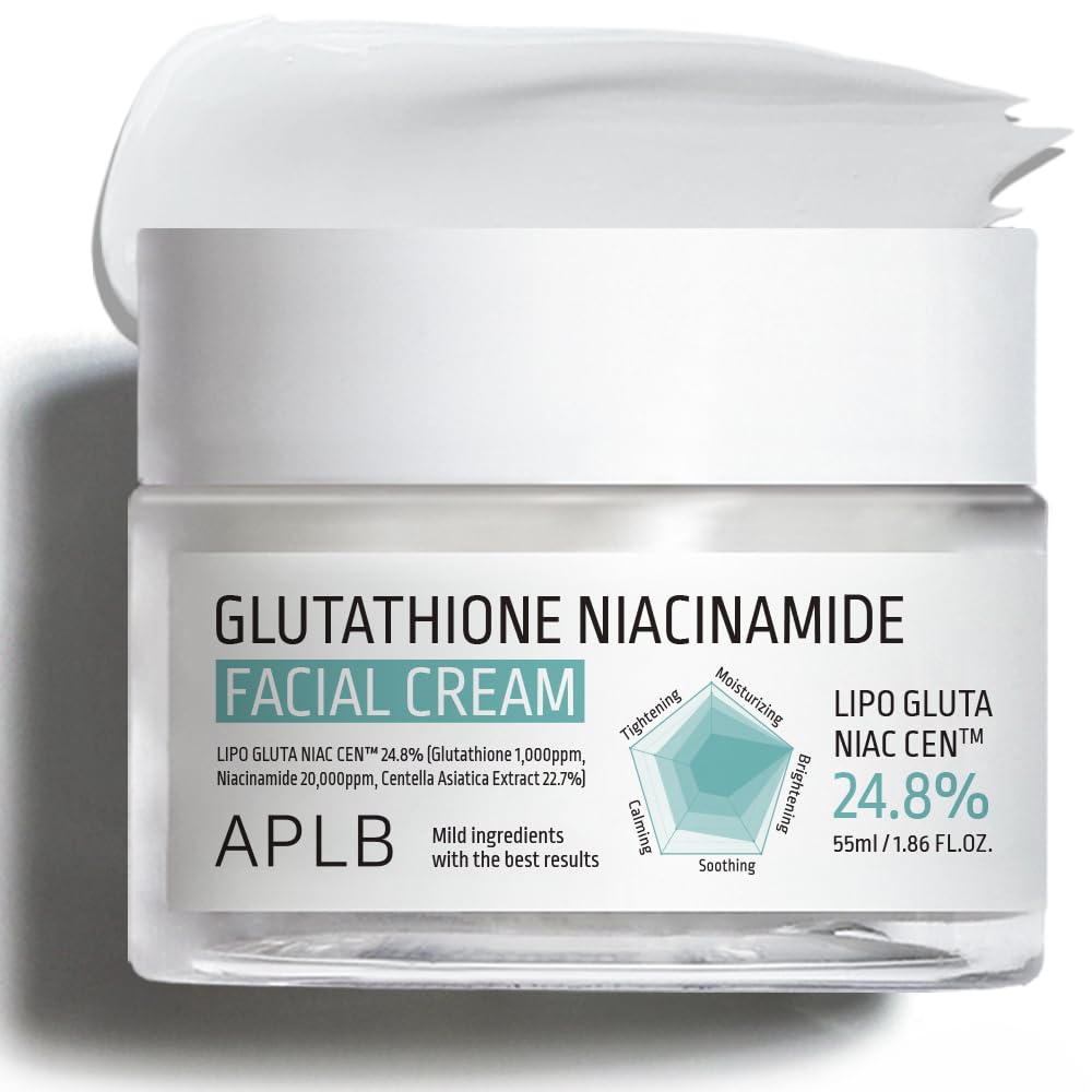 Aplb Glutathione Niacinamide Facial Cream | Lipo Gluta Niac Cen 24.8% 1.86 Fl.Oz/Korean Skincare, Deep Hydration, Niacinamide, I
