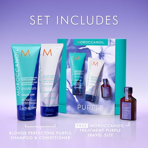 Moroccanoil Blonde Perfecting Purple Shampoo And Conditioner Bundle