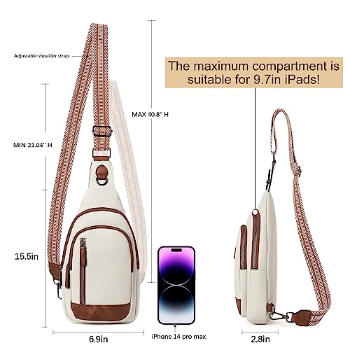 CLUCI Sling Bag for Women Leather Cross Body Bag for Woman Crossbody Bag Large Sling Backpack for Travel Hiking Cycling