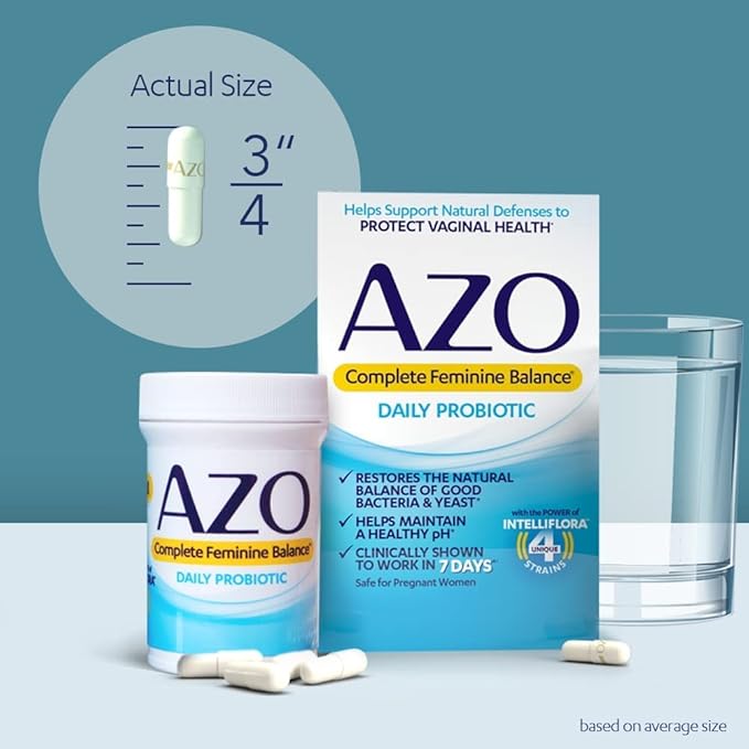 AZO Complete Feminine Balance Daily Probiotics for Women & Cranberry Urinary Tract Health Supplement, 1 Serving = 1 Glass of Cranberry Juice, Sugar Free Cranberry Pills, Non-GMO 100 Softgels