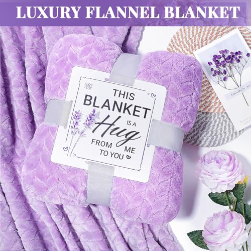 Birthday Gifts for Women Self Care Gifts Get Well Soon Gifts, Lavender Relaxing Spa Gifts Basket Care Package w/ Flannel Blanket 40 oz Tumbler, Unique Mothers Day Gifts for Mom Her Friend Sister Wife
