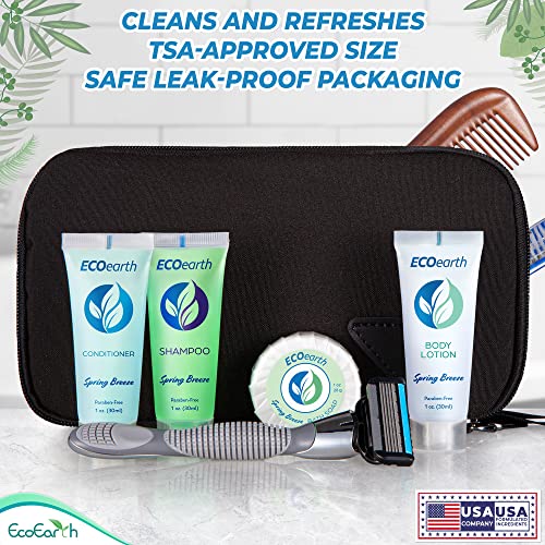 EcoEarth Travel Shampoo and Conditioner Set (1 fl oz, 100 Pieces, Spring Breeze), Delight Your Guests with a Revitalizing and Refreshing Hotel Toiletries and Guest Hospitality in Bulk