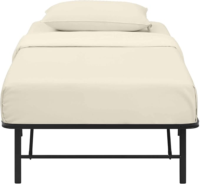 NON Sticky cotton 4 PC Cot Size Sheets Set 32x75,100% Fitted Cot Sheet- Perfect Narrow Twin/Rv Bunk/Camping Cot/Guest Bed Replacement,Sheets Cot Bunk Bed-Fits Upto 4-8'' Deep Mattress- Ivory Solid