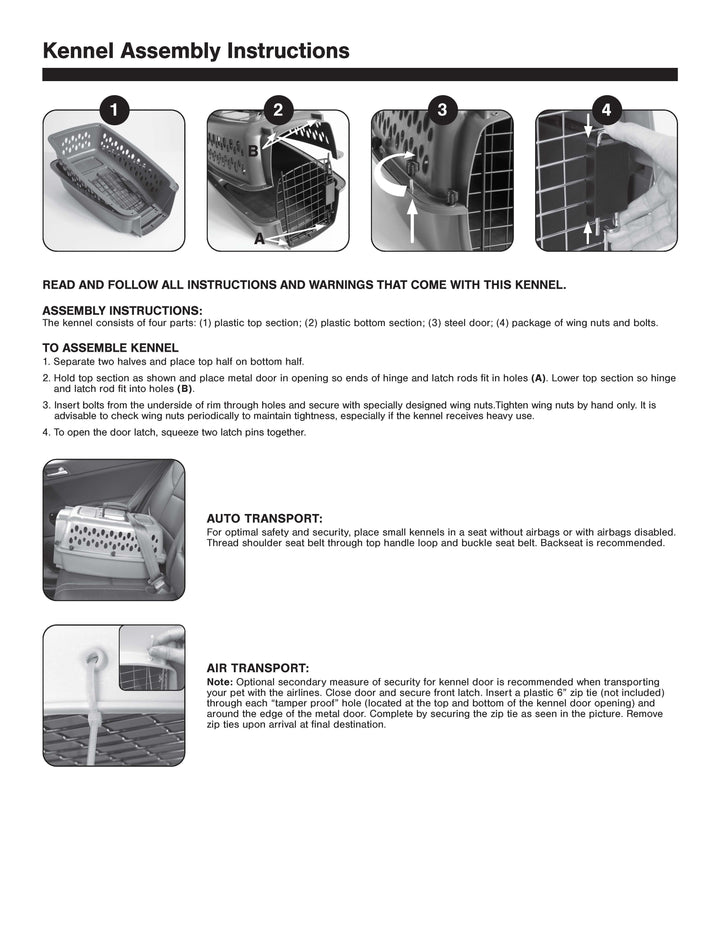 Vibrant Life Pet Kennel 32" Medium Plastic Dog Crate Portable Carrier for Pets 30 to 50 lbs, Gray
