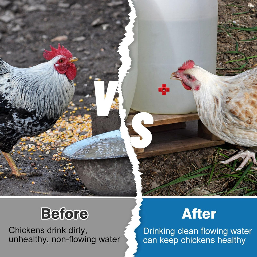 Sherry 20 Pack Horizontal Chicken Nipples Waterer - Automatic Chicken Water Feeder, Easy Install Poultry Nipples Horizontal Side Mount Drinkers or Quail Duck