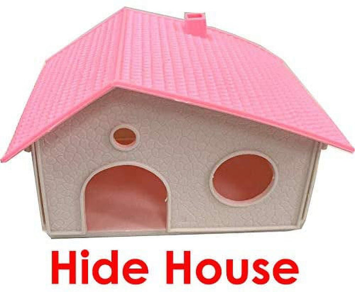 Mcage Large 5-Story Metal Hamster Small Animal Cage with Hide House, Pink