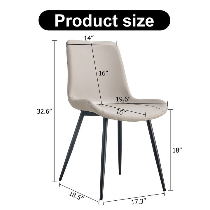 NYEESS Dining Chairs Set of 6, Faux Leather Upholstered Chairs with Black Metal Legs for Kitchen, Living Room, and Patio