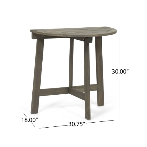 Outdoor Half-Round Folding Acacia Wood Bistro Tabl