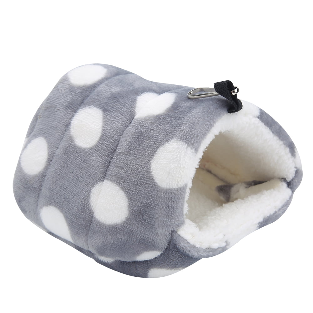 Gray Large Bed for Cozy Small Pet Sleepers Fluffy Dot Velvet Hamster Hammock