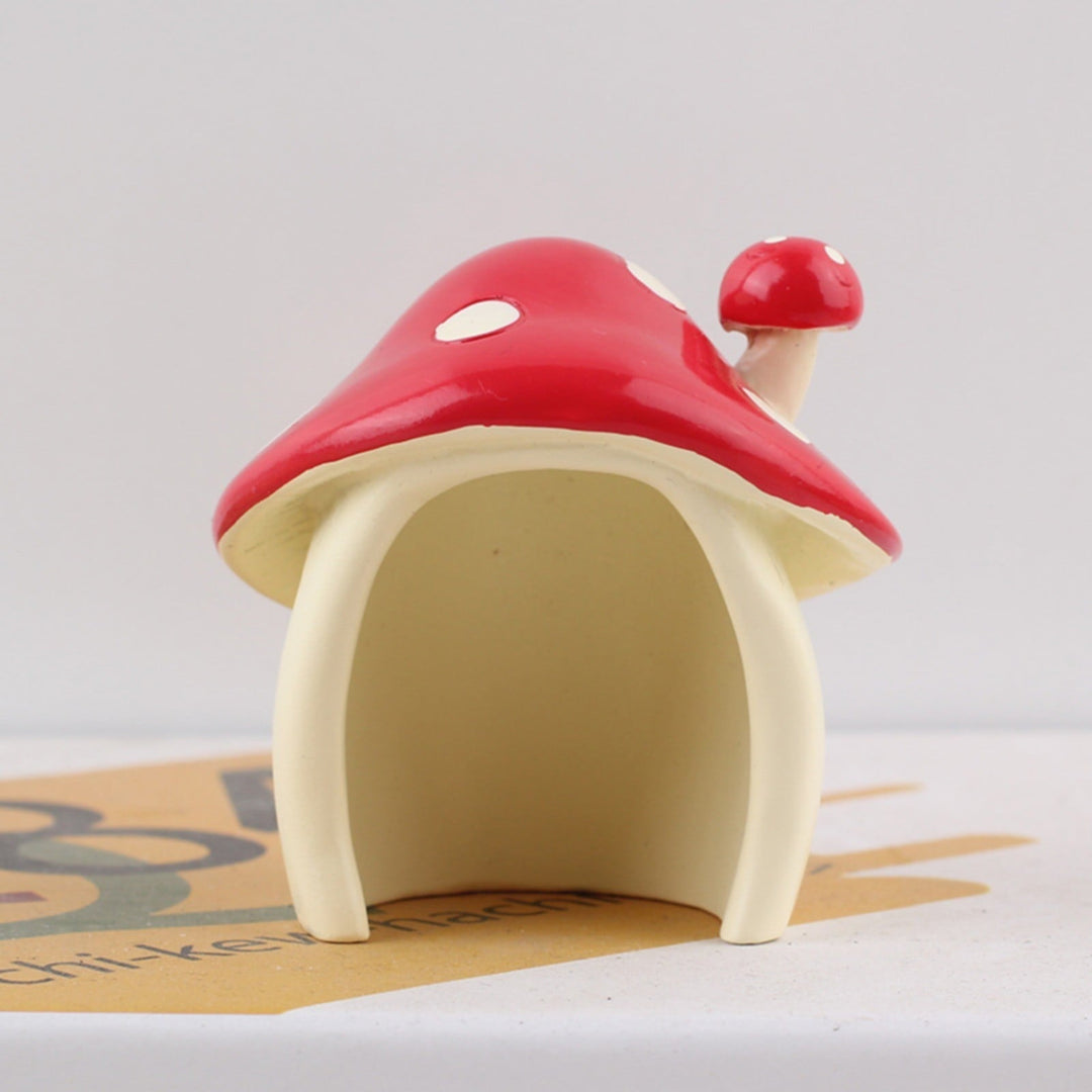 Uanit Pink Mushroom House Resin Ornaments Hamster Jumping Hideout Pet Hamster Decor Pet Enclosure Small Animal Homes and Habitats