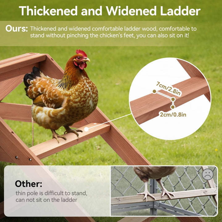 Chicken Roosting Bars for Coop Accessories, DOMIPET Chicken Perches Activity Play with Swing Set, Wooden Chicken Ladder, Chicken Toys Easy to Assemble & Clean