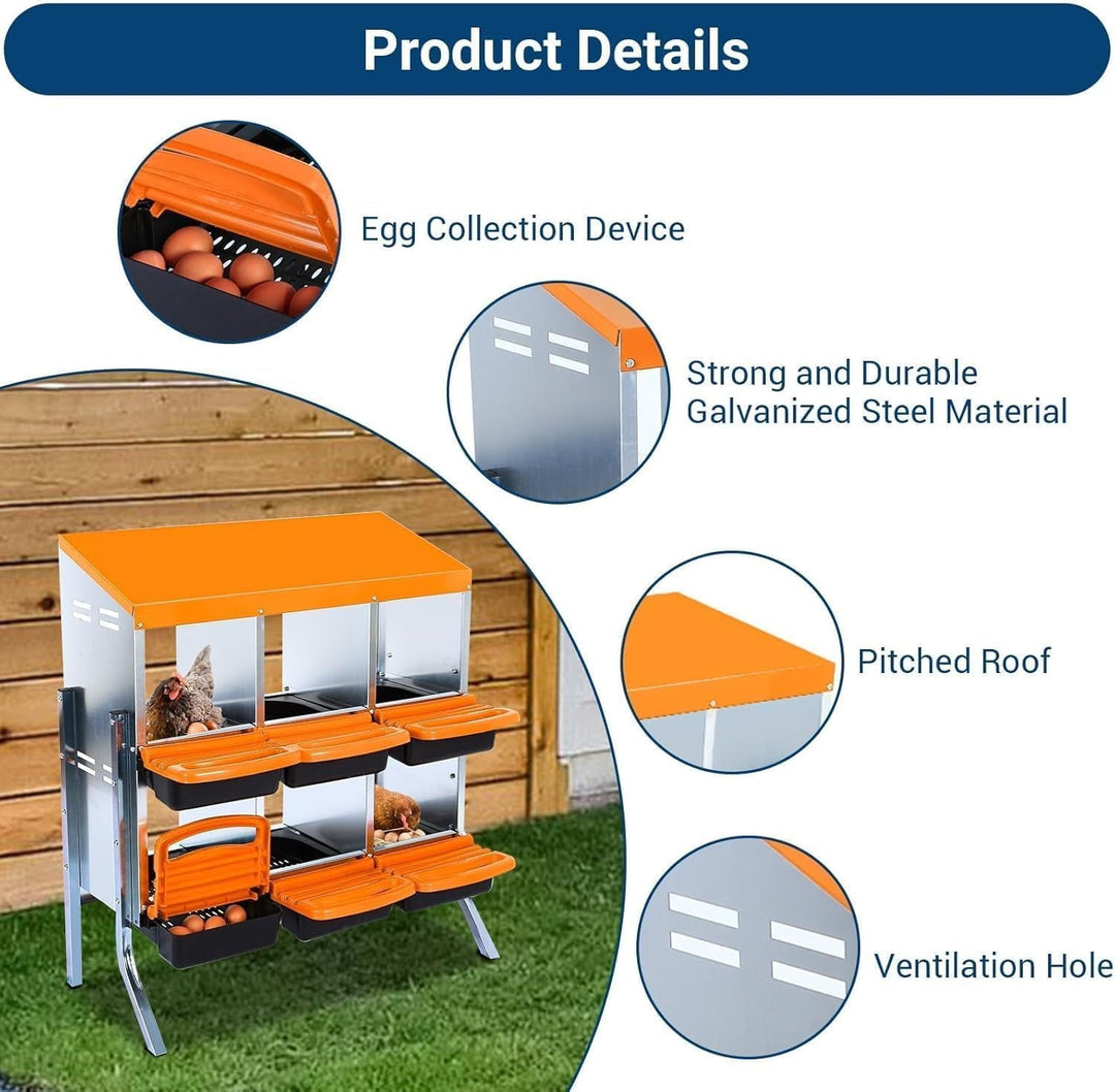 2025 New Nesting Boxes for Chickens, Chicken Nesting Box, Chicken Laying Boxes with Lid Cover, Roll Away Nesting Box for Chickens Laying Egg