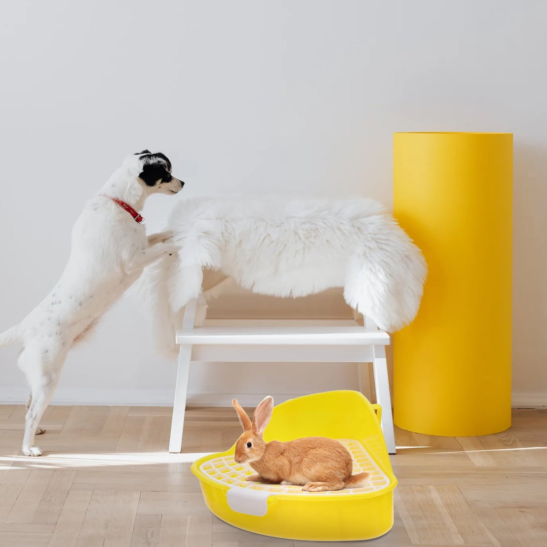 Kesenlong Rabbit Potty Bunny Litter Box Pet Toilet Triangle Potty Trainer Corner Litter Bedding Box