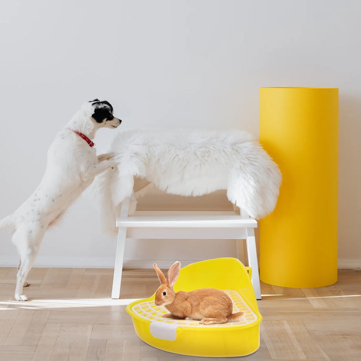 Kesenlong Rabbit Potty Bunny Litter Box Pet Toilet Triangle Potty Trainer Corner Litter Bedding Box