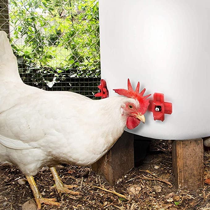Sherry 20 Pack Horizontal Chicken Nipples Waterer - Automatic Chicken Water Feeder, Easy Install Poultry Nipples Horizontal Side Mount Drinkers or Quail Duck