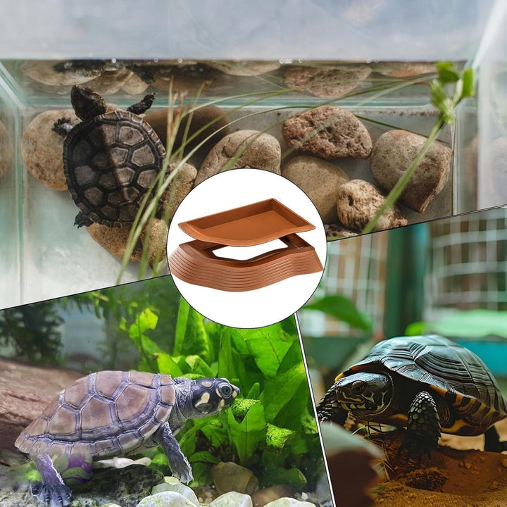 Aodebiao Large Reptile Bathing Pool, Tortoise Food Water Bowls , Reptile Feeding Dish Water Bowl Bathing Pool Aquarium Ornament for Gecko, Snake, Turtle, Bearded Dragon, Lizard Bath