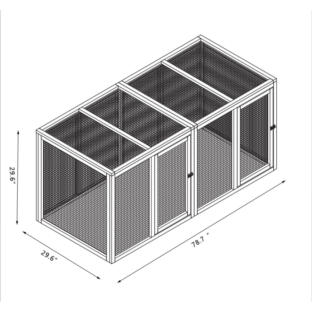 Spacious Chicken Run Cage with Four Accessible Doors - Versatile Chicken Coop and Playground for Happy, Healthy Chickens - Easy Access and Secure Environment for Your Flock