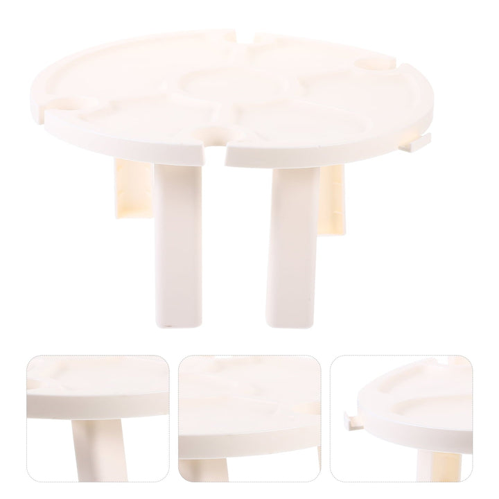 Raindrops 1Set Compact Folding Table for Outdoor Use with Rectangular Shape White Plastic 11.8X11.8X11.8in