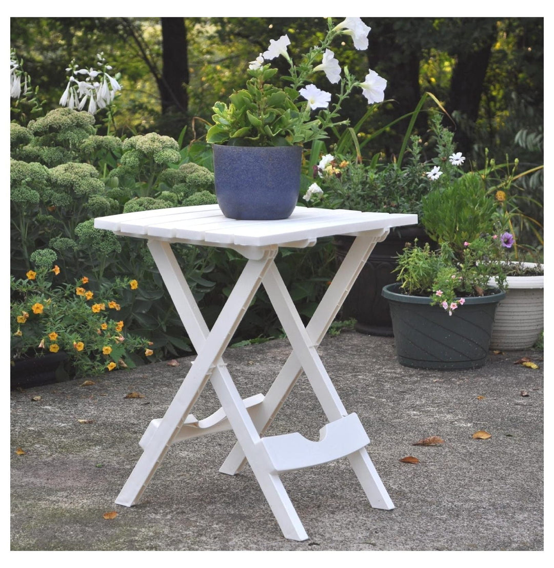 Manufacturing 8500--4702 Plastic Quik-Fold Side Table 2 Pack, White
