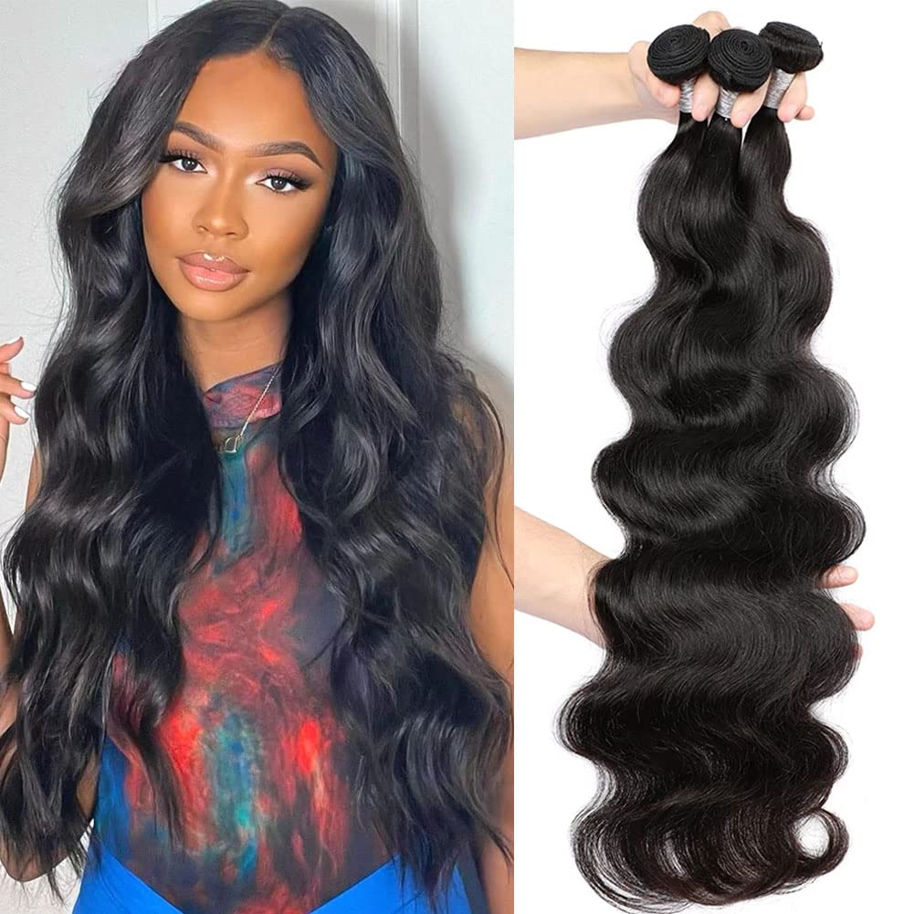 10A Brazilian Body Wave Bundles 10 12 14 Inch Human Hair Bundles 100% Unprocessed Virgin Hair Body Wave 3 Bundles Human Hair Wea
