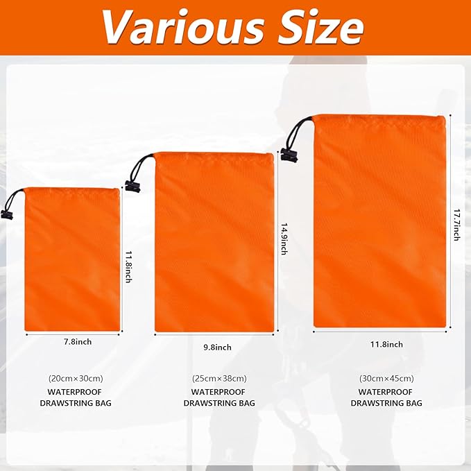 iMucci Upgrade Waterproof Drawstring Bag Sack Nylon Bag Ditty Bag for Gym Traveling, Hiking, Yoga, Shopping